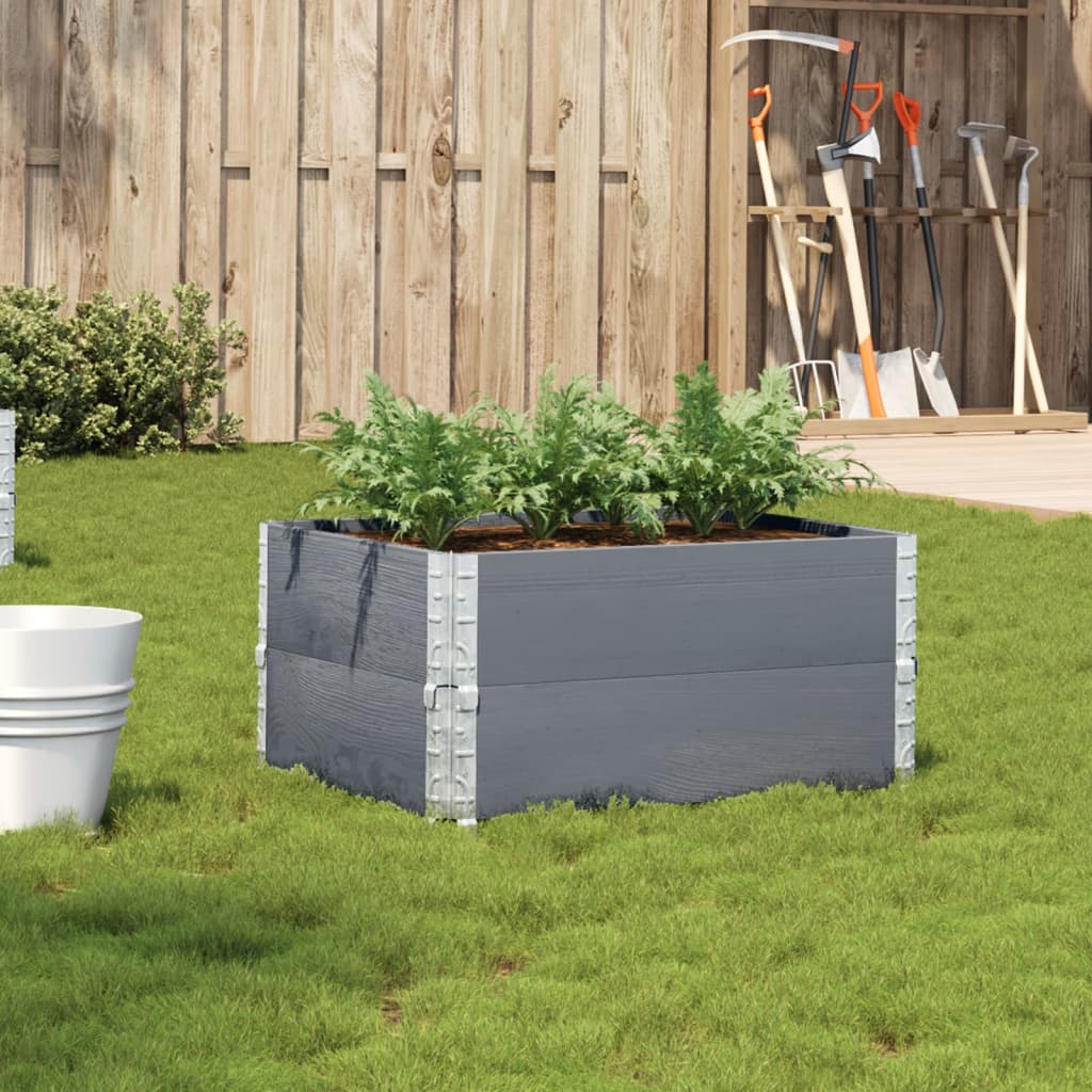 Vidaxx jardinière 80x60 cm bois de pin massif gris