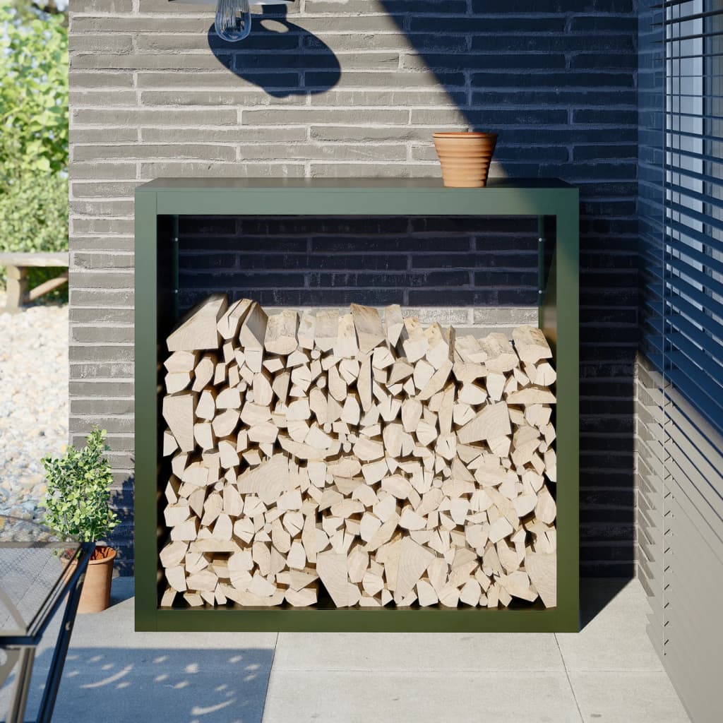 Fidaxl Foyer 100x40x100 cm en acier vert