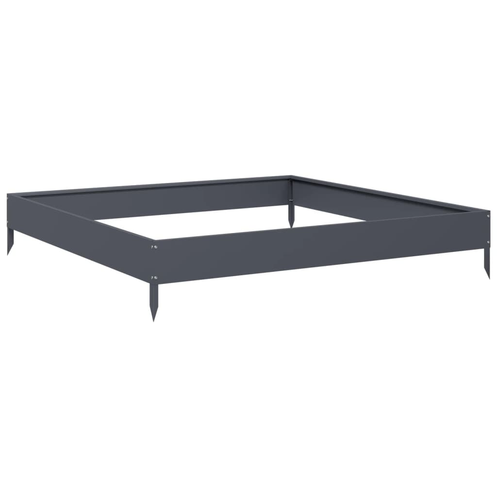 INSERT PLANTER VIDAXL 100X100X18.5 cm Anthracite en acier -colore