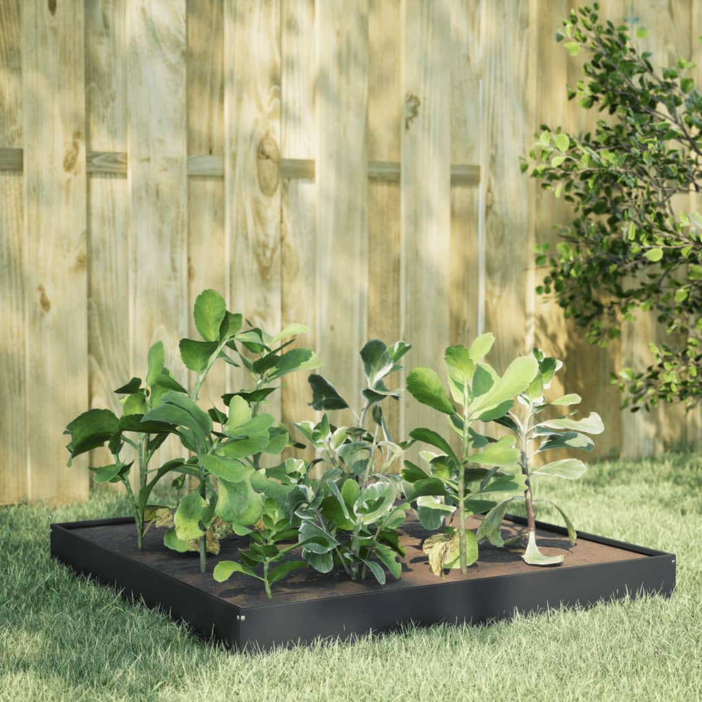 INSERT PLANTER VIDAXL 100X100X18.5 cm Anthracite en acier -colore