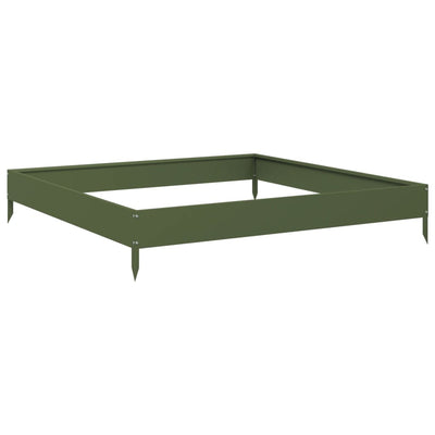 Vidaxl Planter surélevé 100x100x18,5 cm en acier vert olive