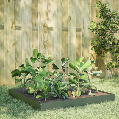 Vidaxl Planter surélevé 100x100x18,5 cm en acier vert olive
