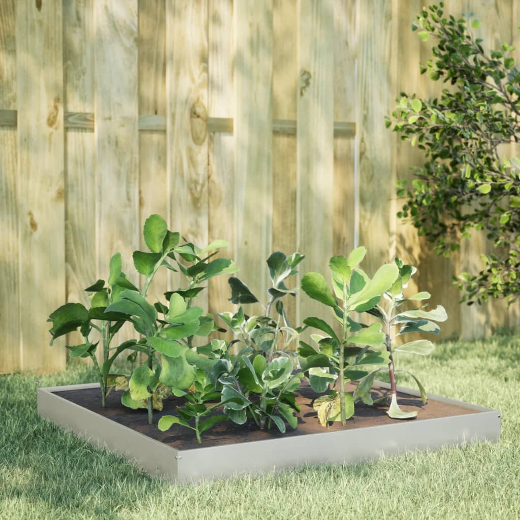 Vidaxl Planter surélevé 100x100x18,5 cm en acier inoxydable