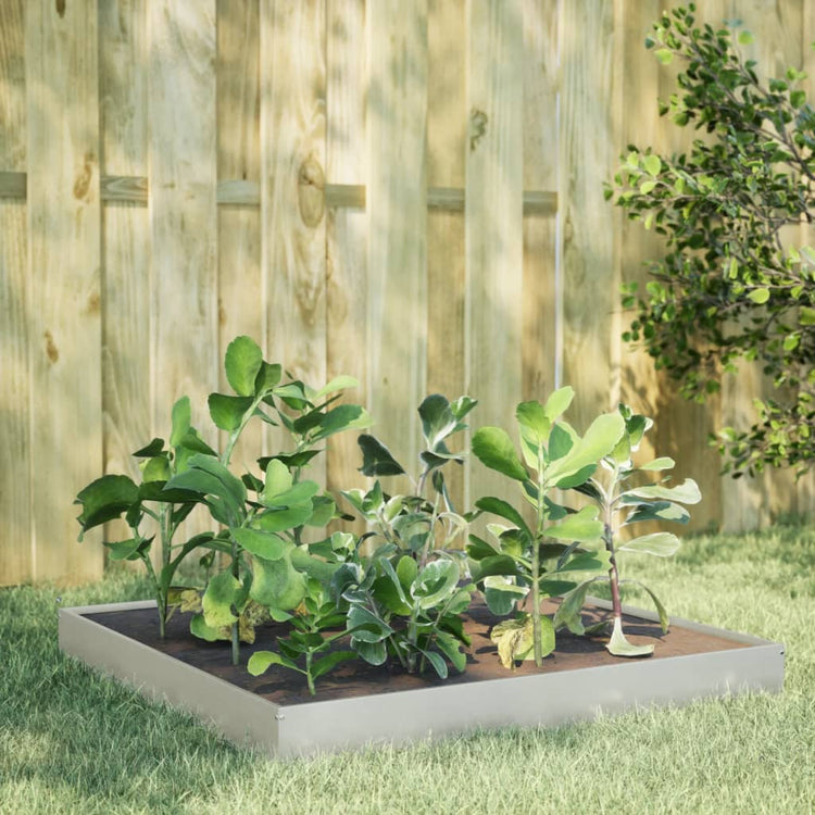 Vidaxl Planter surélevé 100x100x18,5 cm en acier inoxydable