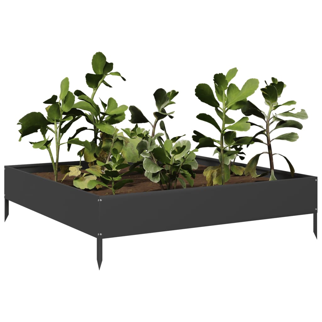 Vidaxl Planter surélevé 100x100x26 cm en acier noir