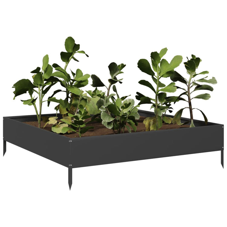 Vidaxl Planter surélevé 100x100x26 cm en acier noir