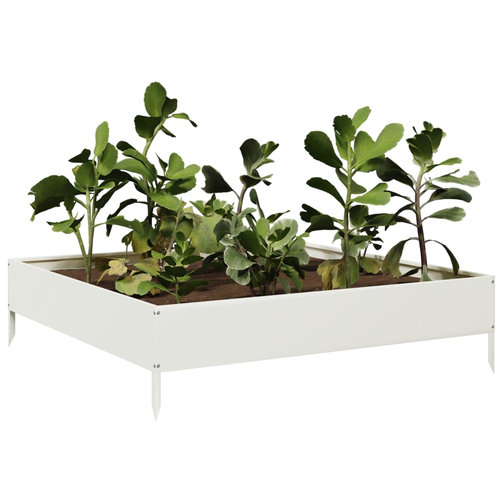INSTERT PLANTER VIDAXL 100x100x26 cm en acier blanc
