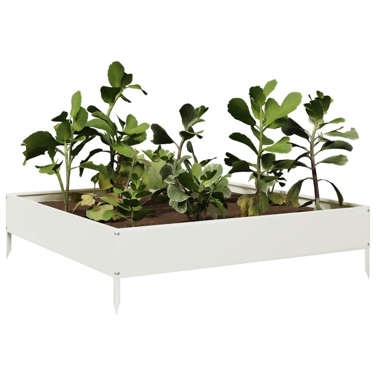 INSTERT PLANTER VIDAXL 100x100x26 cm en acier blanc