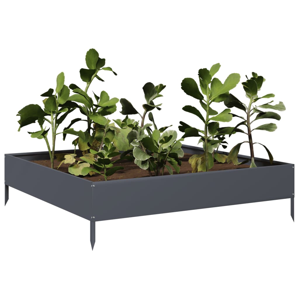 Vidaxl Planter surélevé 100x100x26 cm anthracite en acier -colore