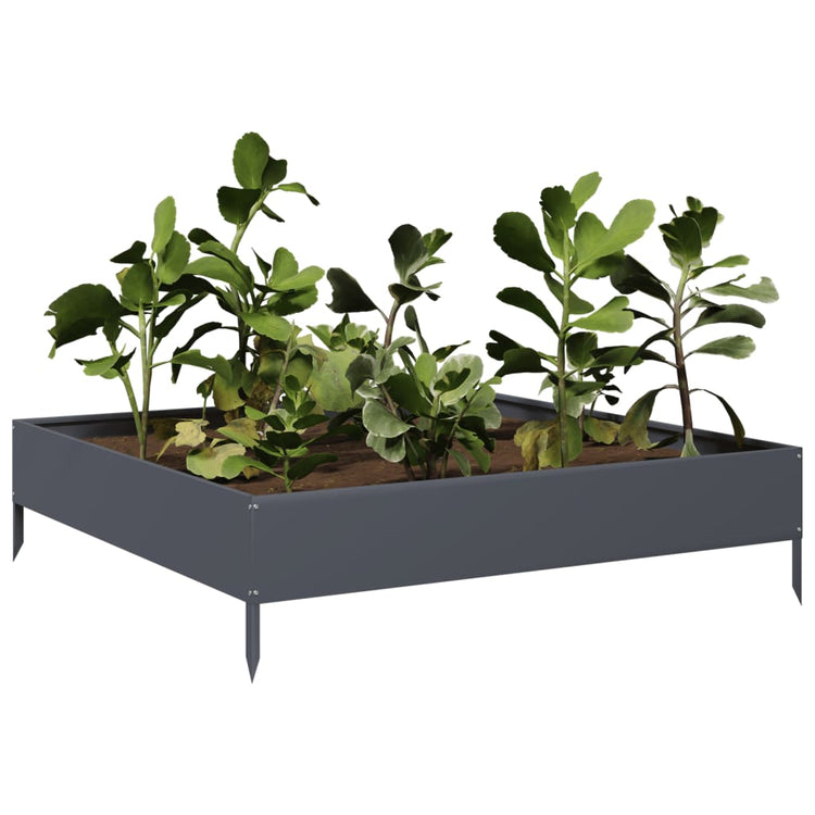 Vidaxl Planter surélevé 100x100x26 cm anthracite en acier -colore