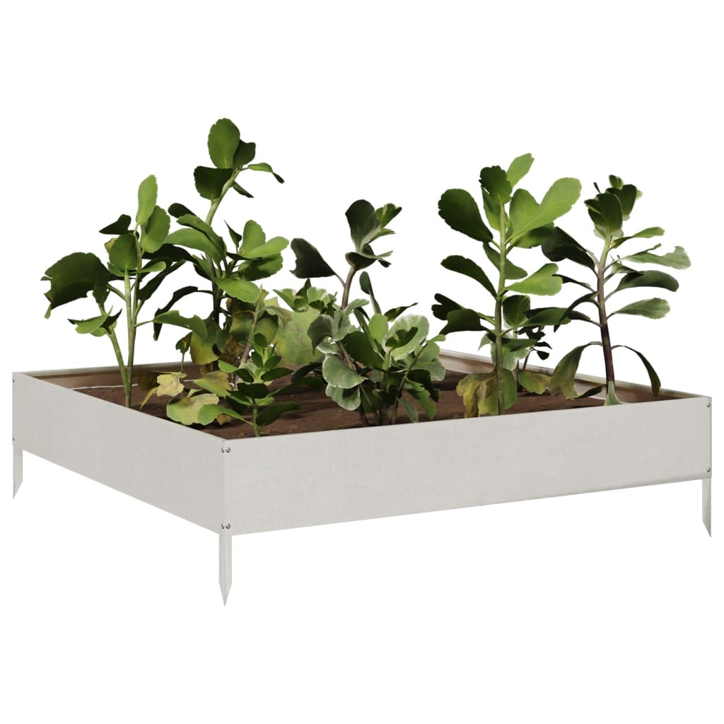 Vidaxl Planter surélevé 100x100x26 cm en acier inoxydable