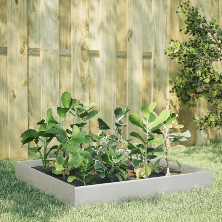 Vidaxl Planter surélevé 100x100x26 cm en acier inoxydable