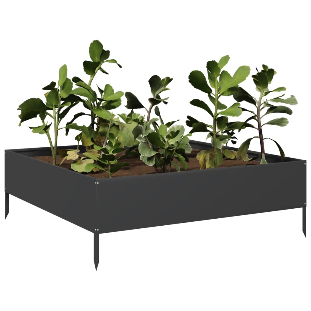 Vidaxl Planter surélevé 100x100x33,5 cm en acier noir