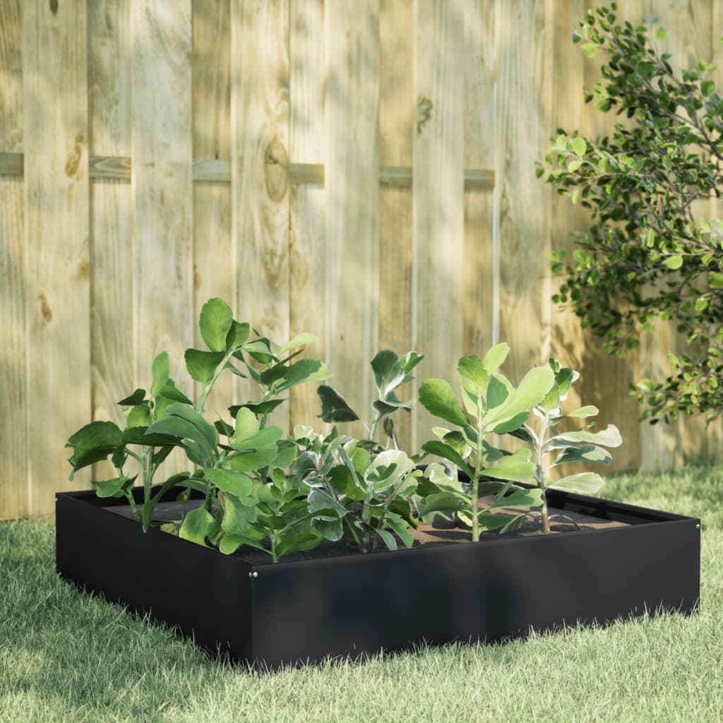 Vidaxl Planter surélevé 100x100x33,5 cm en acier noir