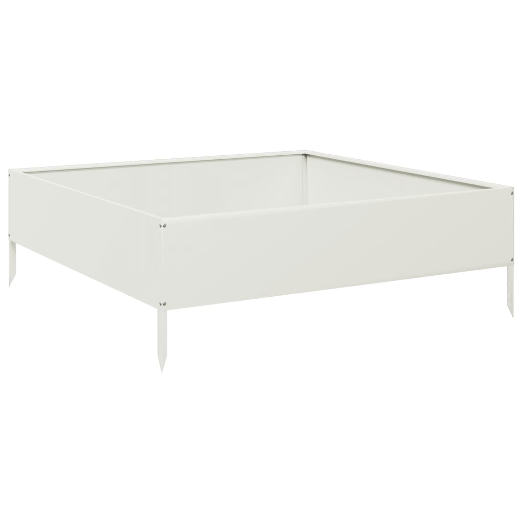 Vidaxl Planter surélevé 100x100x33,5 cm en acier blanc