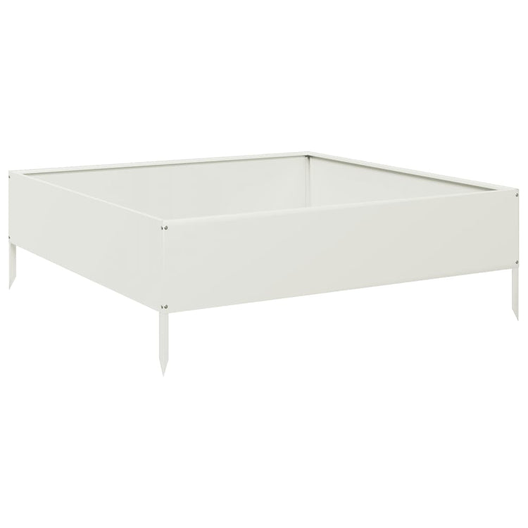 Vidaxl Planter surélevé 100x100x33,5 cm en acier blanc
