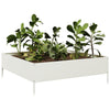 Vidaxl Planter surélevé 100x100x33,5 cm en acier blanc