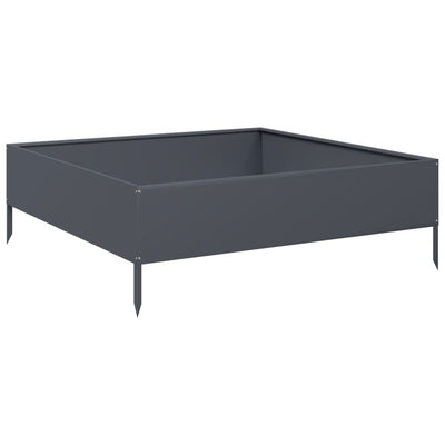 Vidaxl planter insenté 100x100x33.5 cm anthracite en acier -colore