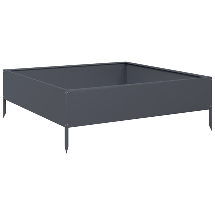 Vidaxl planter insenté 100x100x33.5 cm anthracite en acier -colore