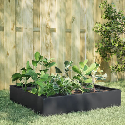 Vidaxl planter insenté 100x100x33.5 cm anthracite en acier -colore