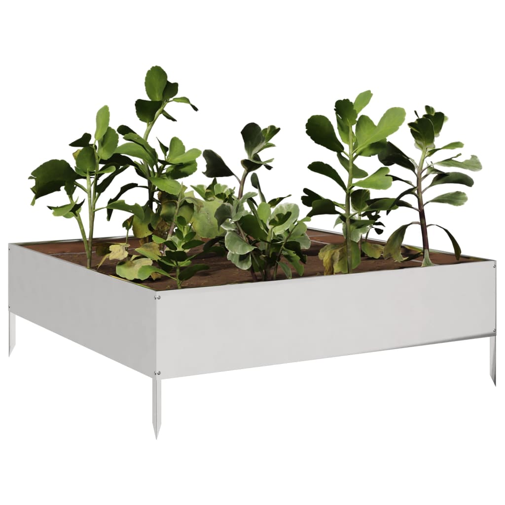 Vidaxl Planter surélevé 100x100x33,5 cm en acier inoxydable