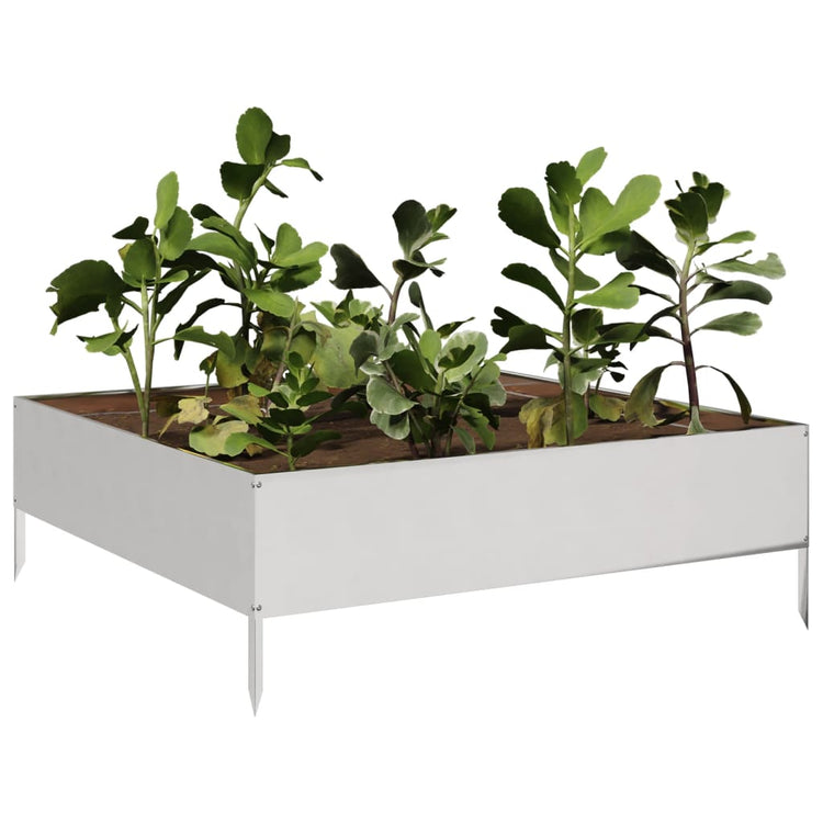 Vidaxl Planter surélevé 100x100x33,5 cm en acier inoxydable