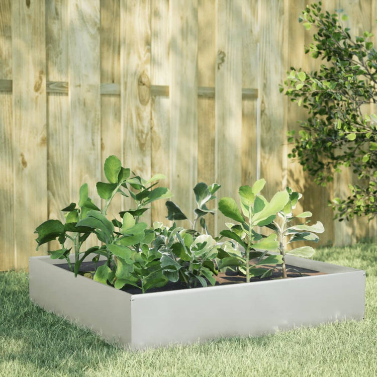 Vidaxl Planter surélevé 100x100x33,5 cm en acier inoxydable