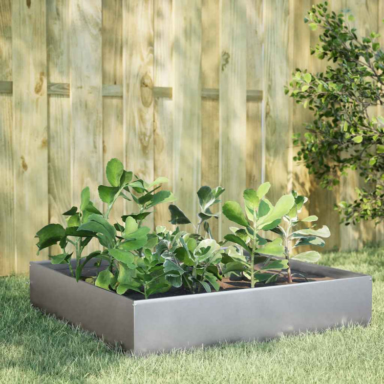 Vidaxl Planter insensible 100x100x33,5 cm en acier galvanisé