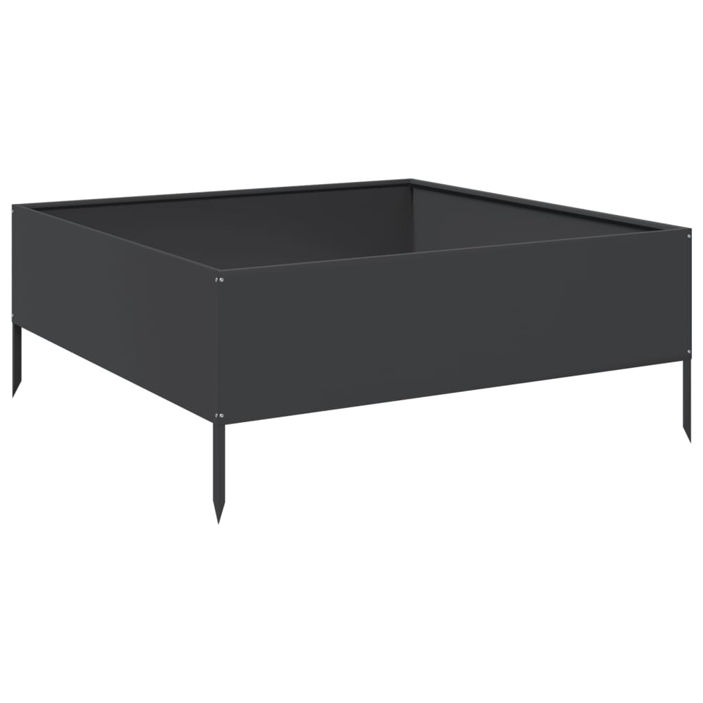 Vidaxl Planter surélevé 100x100x25 cm en acier noir