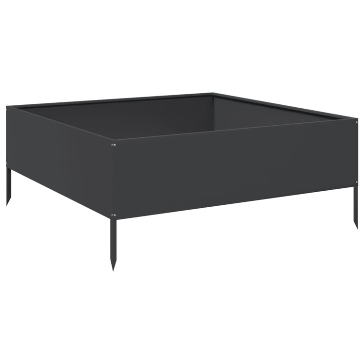 Vidaxl Planter surélevé 100x100x25 cm en acier noir