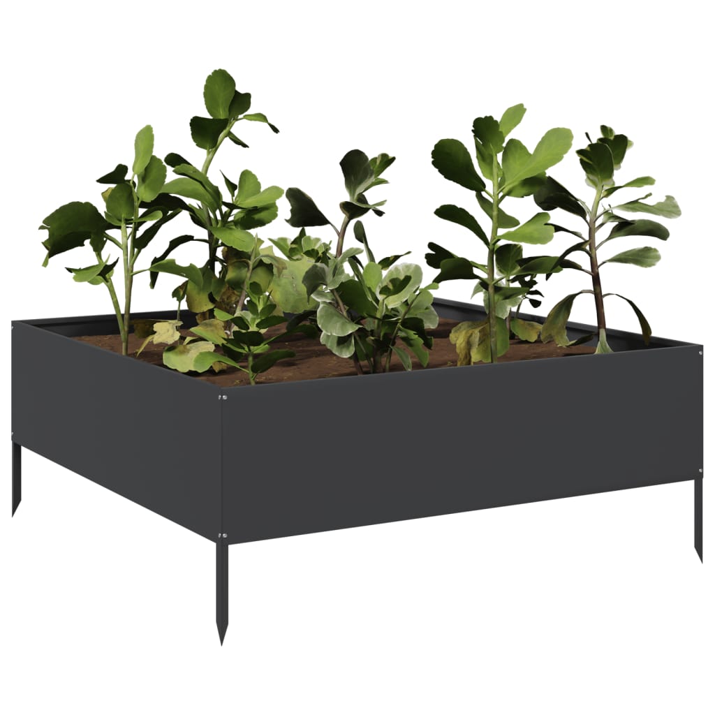 Vidaxl Planter surélevé 100x100x25 cm en acier noir
