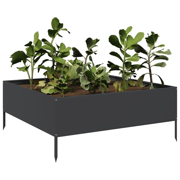 Vidaxl Planter surélevé 100x100x25 cm en acier noir