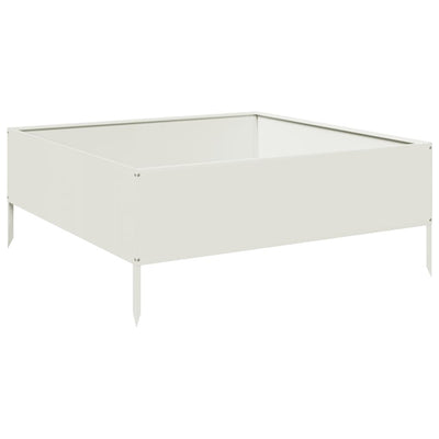 Boîte de planification Vidaxl surélevée 100x100x25 cm en acier blanc