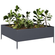 Vidaxl Planter surélevé 100x100x25 cm anthracite en acier -colore - afbeelding 3