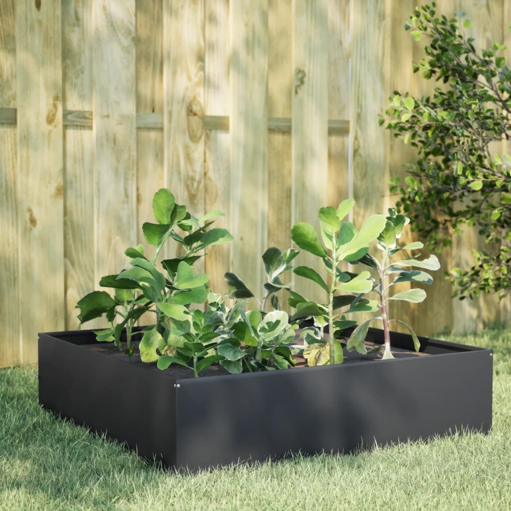 Vidaxl Planter surélevé 100x100x25 cm anthracite en acier -colore