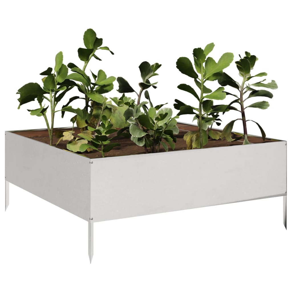 Vidaxl Planter surélevé 100x100x25 cm en acier inoxydable
