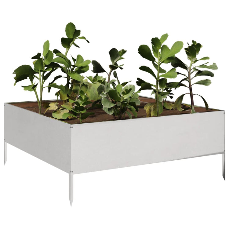 Vidaxl Planter surélevé 100x100x25 cm en acier inoxydable