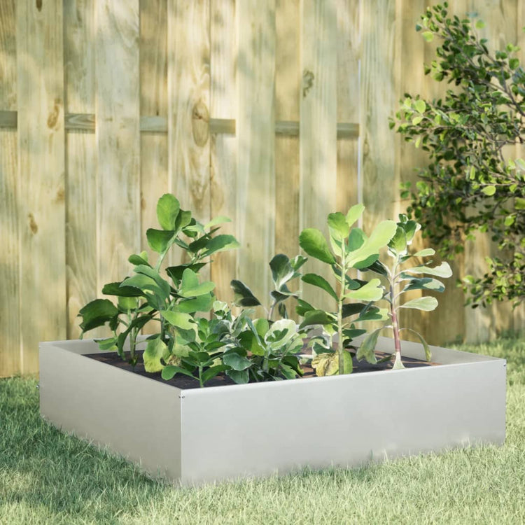 Vidaxl Planter surélevé 100x100x25 cm en acier inoxydable