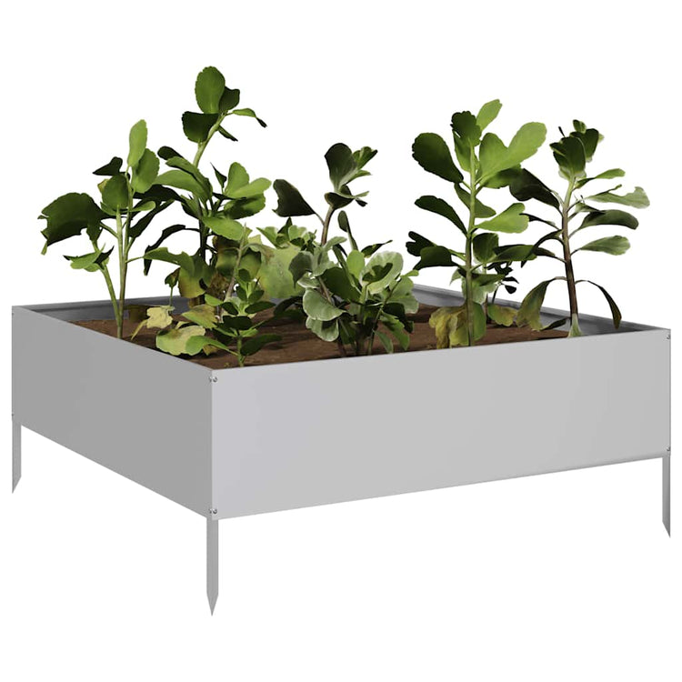 Vidaxl Planter surélevé 100x100x25 cm en acier galvanisé