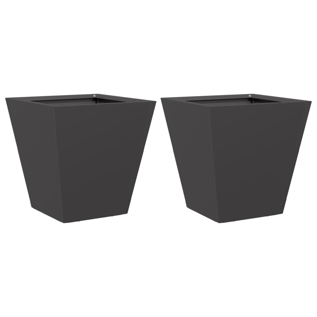 Vidaxl Planters 2 ST 30x30x30 cm en acier noir