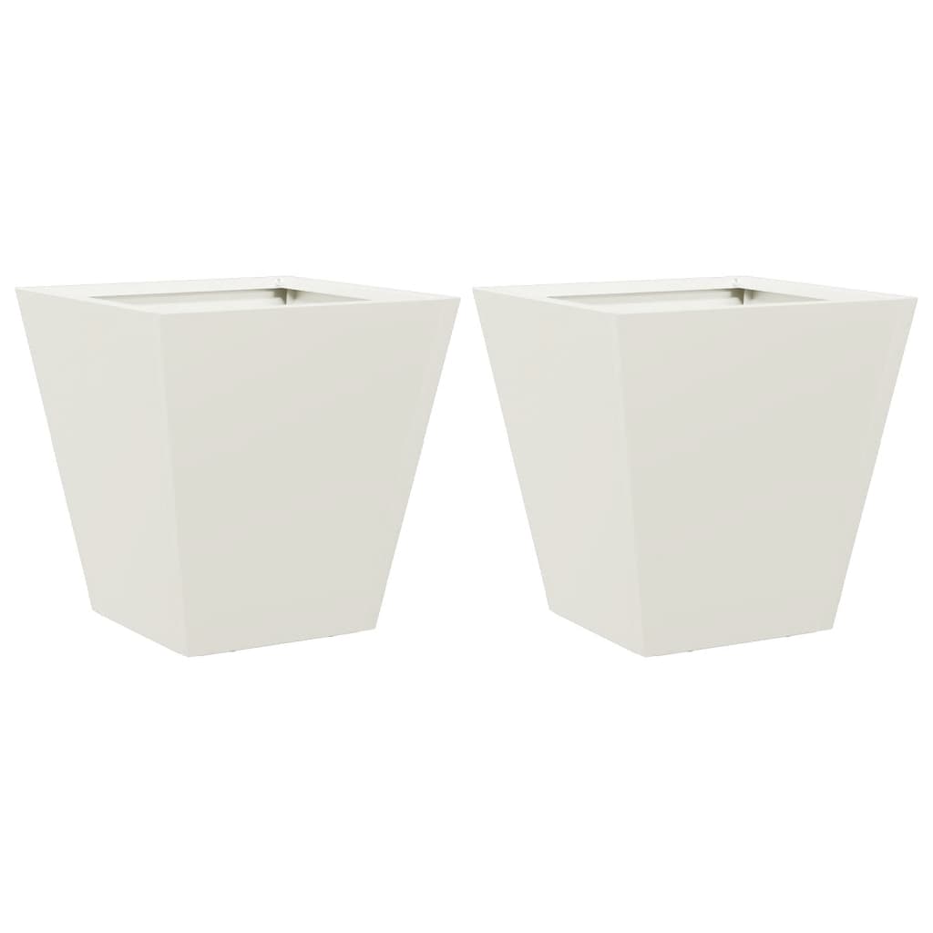 Vidaxl Planters 2 ST 30x30x30 cm en acier blanc