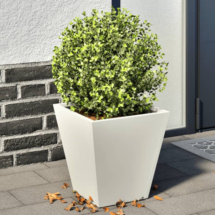 Vidaxl Planters 2 ST 30x30x30 cm en acier blanc