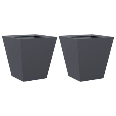Vidaxl Planters 2 ST 30x30x30 cm Anthracite en acier -colore
