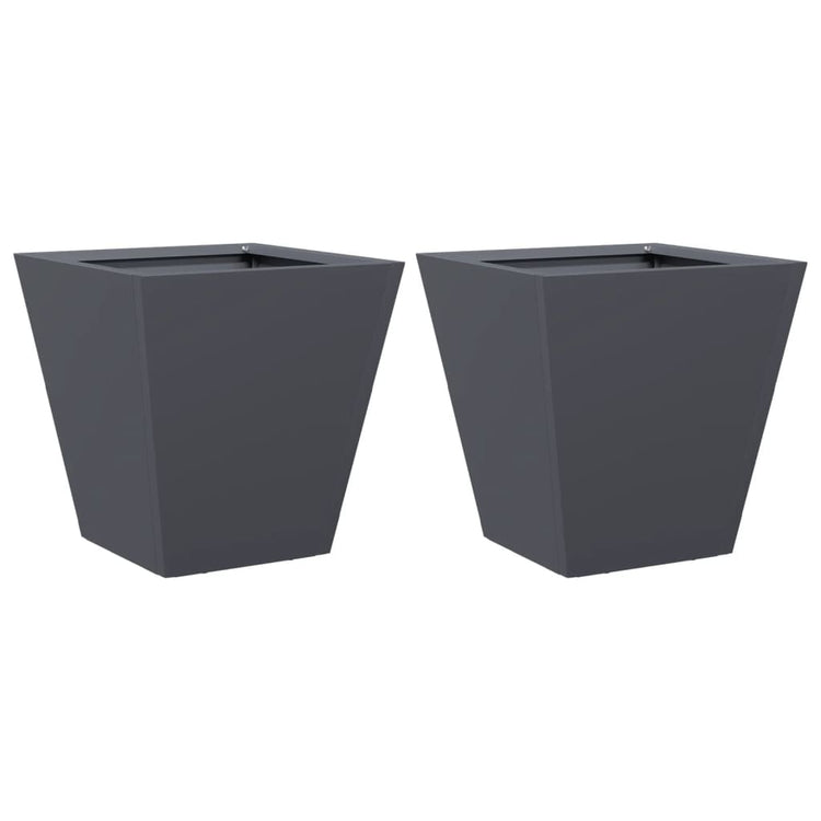 Vidaxl Planters 2 ST 30x30x30 cm Anthracite en acier -colore