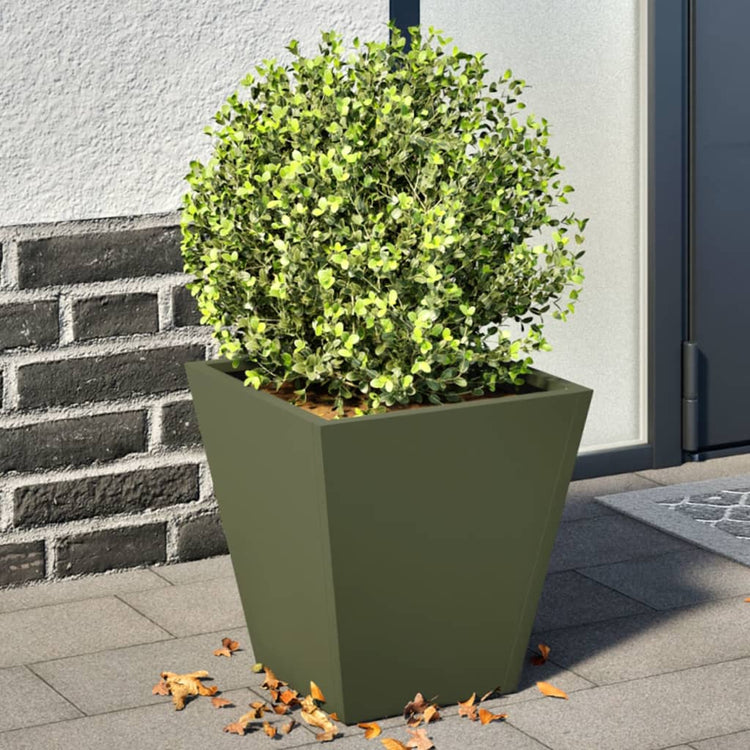 Vidaxl Planters 2 ST 30x30x30 cm en acier vert olive
