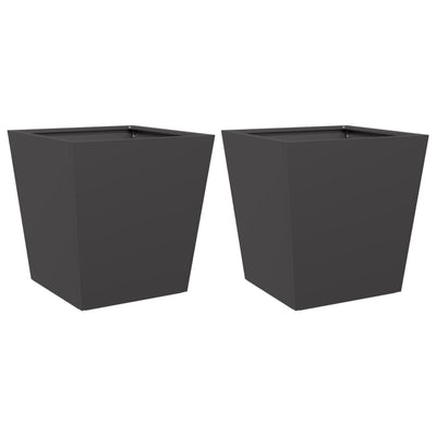 Jardinières vidaxl 2 ST 40x40x40 cm en acier noir