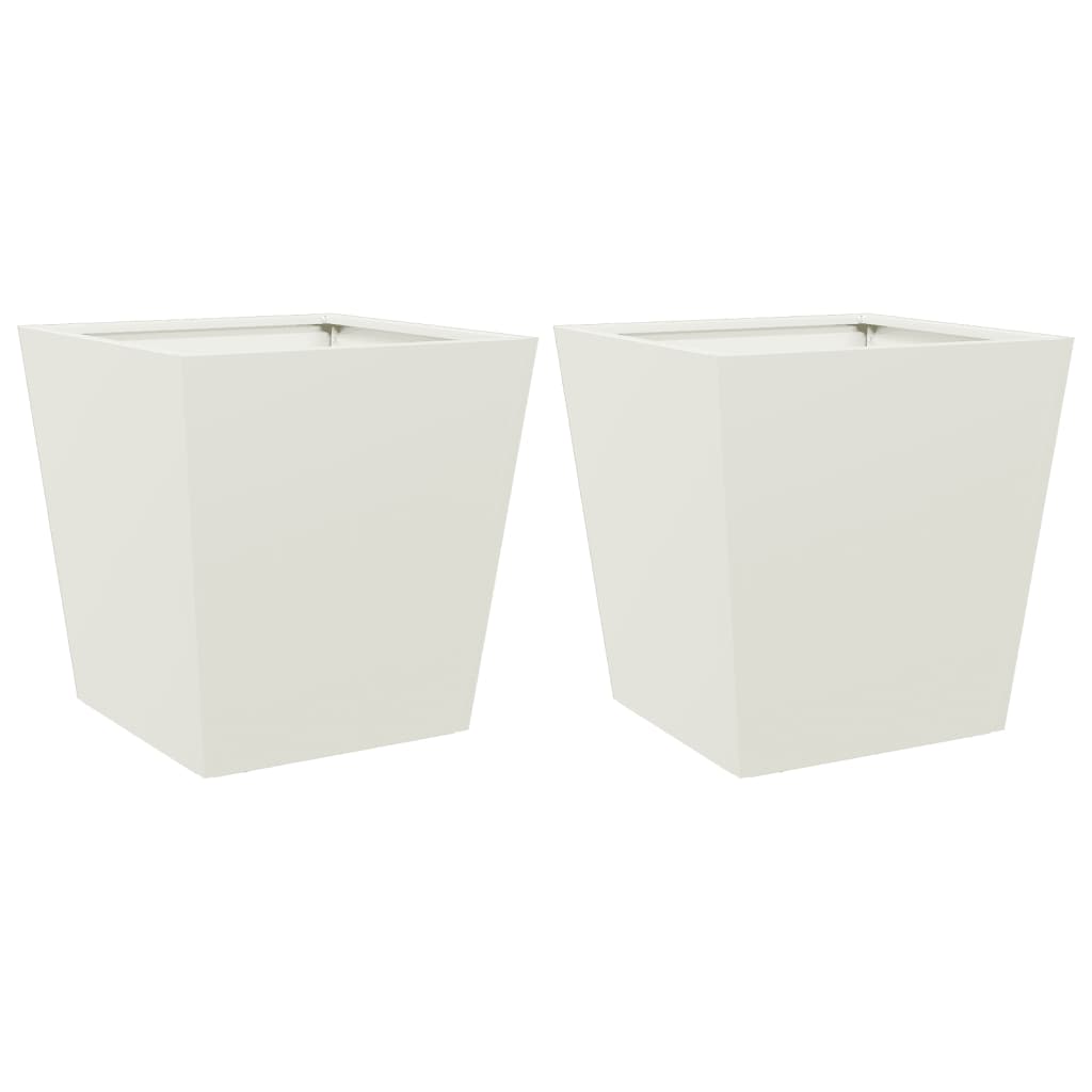 Jardinières vidaxl 2 ST 40x40x40 cm en acier blanc