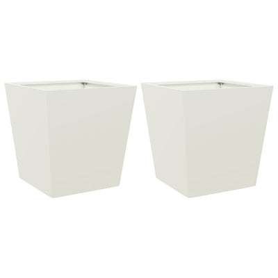 Jardinières vidaxl 2 ST 40x40x40 cm en acier blanc