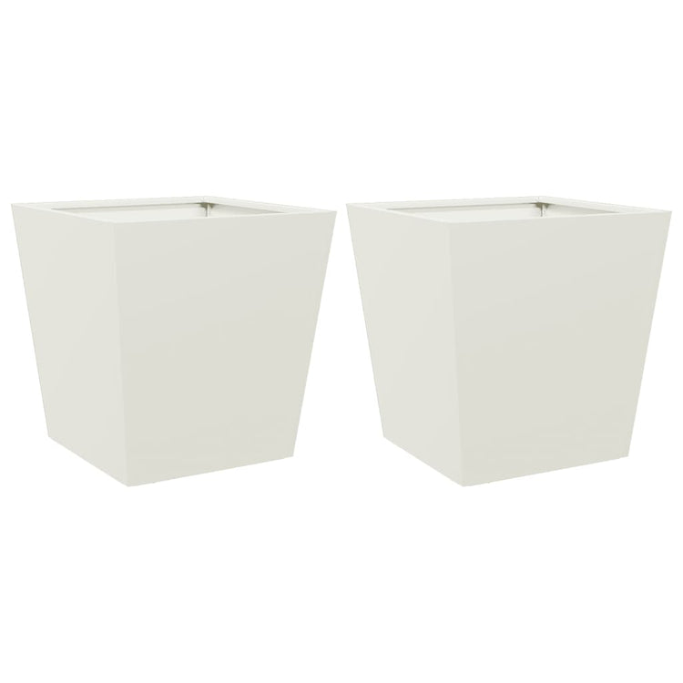 Jardinières vidaxl 2 ST 40x40x40 cm en acier blanc