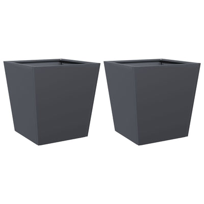 Vidaxl Planters 2 ST 40x40x40 cm Anthracite en acier -colore